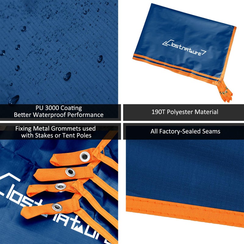Clostnature Tent Footprint - Waterproof Camping Tarp, Heavy Duty Tent Floor Saver, Ultralight Ground Sheet Mat for Hiking, Backpacking, Hammock, Beach - Storage Bag Included - Image 2